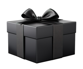 black box with black ribbon isolated ai generative
