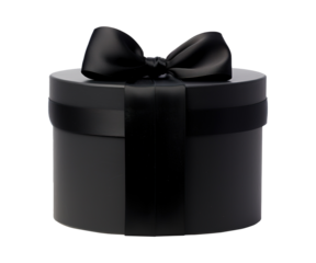 black box with black ribbon isolated ai generative

