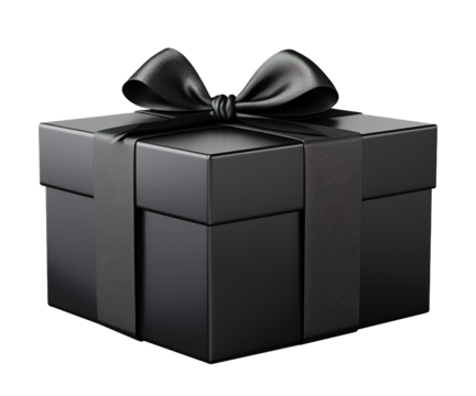black box with black ribbon isolated ai generative
