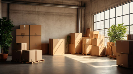 An example of self storage is empty cardboard boxes