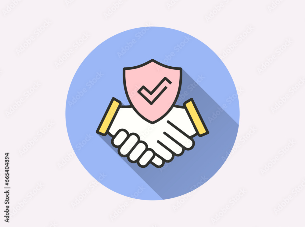 Poster responsibility flat icon with long shadow for graphic and web design.