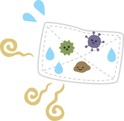 雑菌が繁殖して悪臭を放つ濡れた雑巾