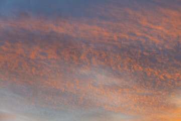 Colorful cloud formation at sunset time.