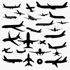 Obraz premium airplane icon set, Generative AI