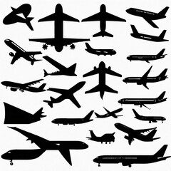 airplane icon set, Generative AI