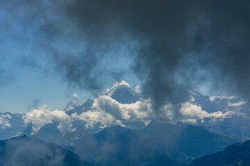 Obraz premium Panoramic view of the Alps in Switzerland.