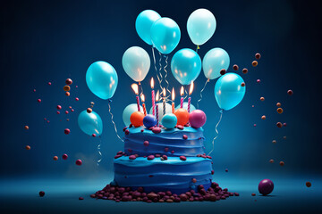 happy birthday, balloon, birthday cake