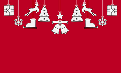 Merry Christmas and Happy New Year. Christmas background with beautiful decorations