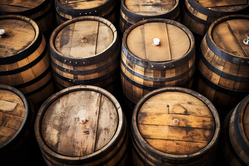 Fototapeta premium Shot of freshly cleaned beer barrels ready to be reused