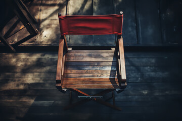 Shot of high angle image of the directors chair  - obrazy, fototapety, plakaty