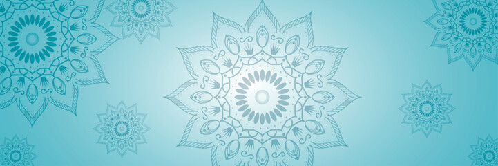 Blue Mandala Abstract Design Background