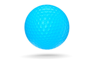 Blue golf ball isolated on white background
