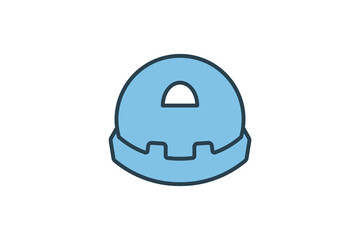 Construction Helmet Icon. Icon related to Construction. suitable for web site, app, user interfaces, printable etc. Flat line icon style. Simple vector design editable