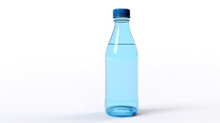 blue plastic bottle  of water isolated on white 