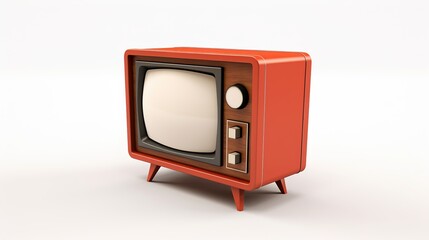 3d model vintage red TV