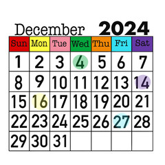 December calendar 2024
