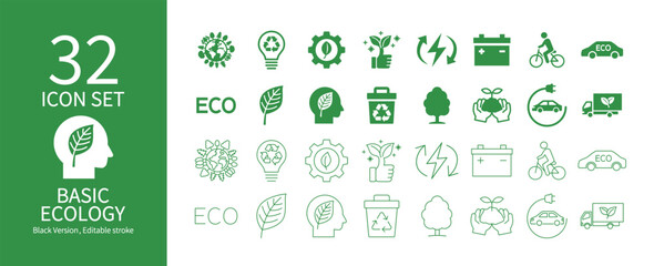 Icon set related to environment and nature