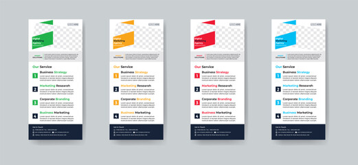Obraz premium Modern creative corporate business dl flyer or rack card layout concept background flyer brochure cover template for grow up your business to the next level