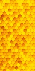 Volumetric hexagons at different levels. Background and backdrop in the form of a honeycomb.
