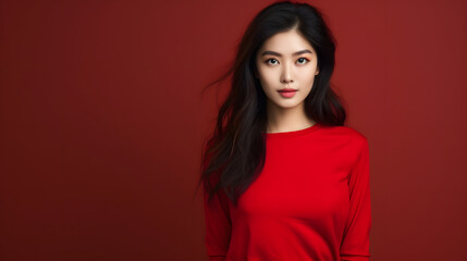 Naklejka premium portrait of an asian woman