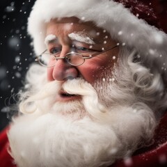 Bearded Santa in a Winter Wonderland, Santa Claus Portrait Christmas Holiday Photo
