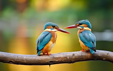 Obraz premium The common kingfisher wetlands bird colored feathers from different birds.