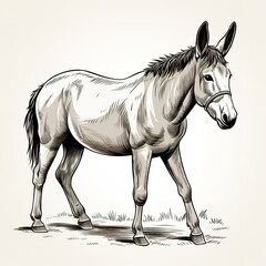 illustration of mule	