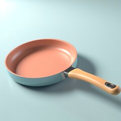 3d render illustration of a pink frying pan isolated on white