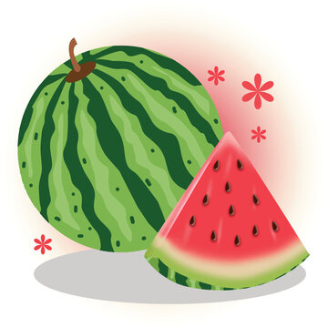 Free vector illustration watermelon hand draw clipart