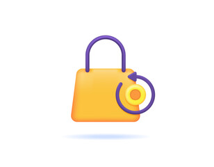 cashback concept. points or coins earned from shopping. earn money. buy and earn points. 3d illustration of shopping bags and coins. symbol or icon. minimalist 3d concept design. vector elements