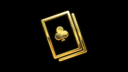 Gambling casino poker icons gold golden