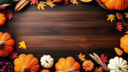 Holiday  Thanksgiving  Background Empty Wooden Space