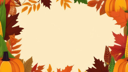 Naklejka na ściany i meble Thanksgiving Holiday on Table Background with Copy Space