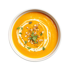 pumpkin soup isolated on transparent background Remove png, Clipping Path - obrazy, fototapety, plakaty