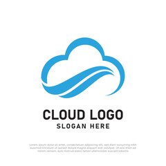 Cloud Wave Logo Design Vector Template