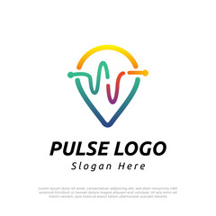 Minimalist pulse logo vector design template