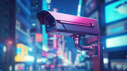 A citys AI surveillance system enhances public safety and reduces crime rates - obrazy, fototapety, plakaty