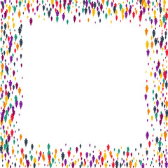 Bright Foliage Vector Beige Background. Colorful Confetti Floral Template. Eco Leaf Pattern. Red Foliage Backdrop.