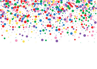 Colorful Geometric Background White Vector. Circle Congratulation Design. Rainbow New. Multicolored Round Birthday. Polka Decoration Texture.