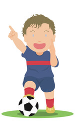 チームを鼓舞するサッカー選手