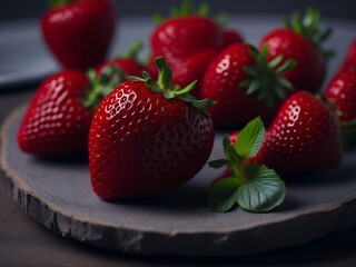 strawberries on a table generative ai
