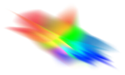 Iridescent crystal leak glare reflection effect. Optical rainbow lights, glare, leak, streak overlay. Falling confetti. Colorful lenses and light flares with transparent effects. PNG.