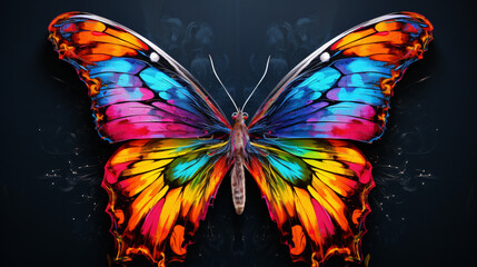 Colorful butterly hand drawn
