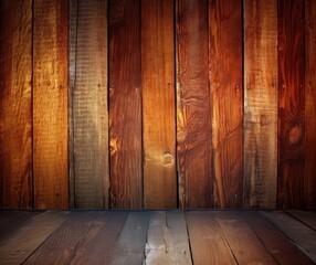 Cozy Life: Wooden Wall, Floor, and Planks Stage Stock Photo