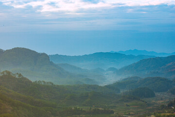 Wuyishan, Wuyishan City, Fujian Province - the view of mountains facing the sky at sunrise