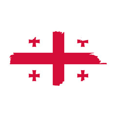 National flag of GEORGIA with brush stroke effect on white background