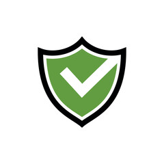 Shield and Check Mark Icon Vector Design Template