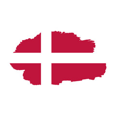 National flag of DENMARK  with brush stroke effect on white background