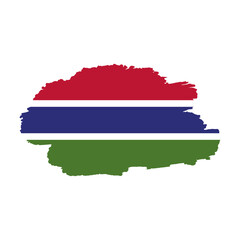 Obraz premium National flag of Gambia with brush stroke effect on white background
