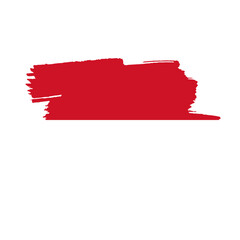 National flag of Indonesian   with brush stroke effect on white background